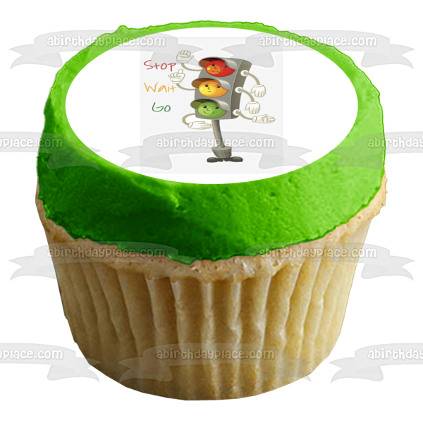 Traffic Light Stop Wait Go Edible Cake Topper Image ABPID09604