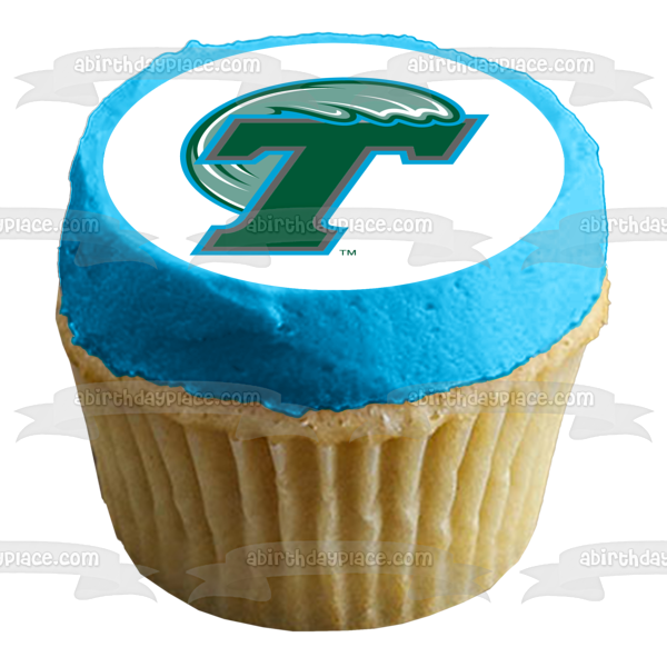 Imagen comestible para tarta con logotipo de la Universidad de Tulane Green Wave ABPID09605 