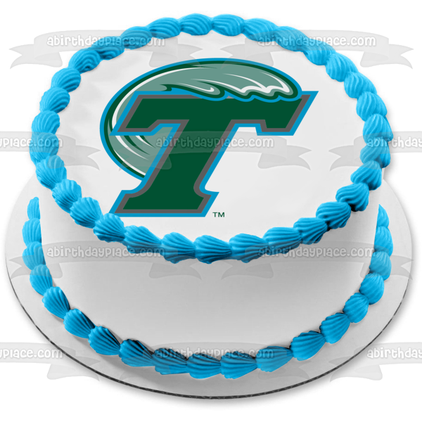 Imagen comestible para tarta con logotipo de la Universidad de Tulane Green Wave ABPID09605 