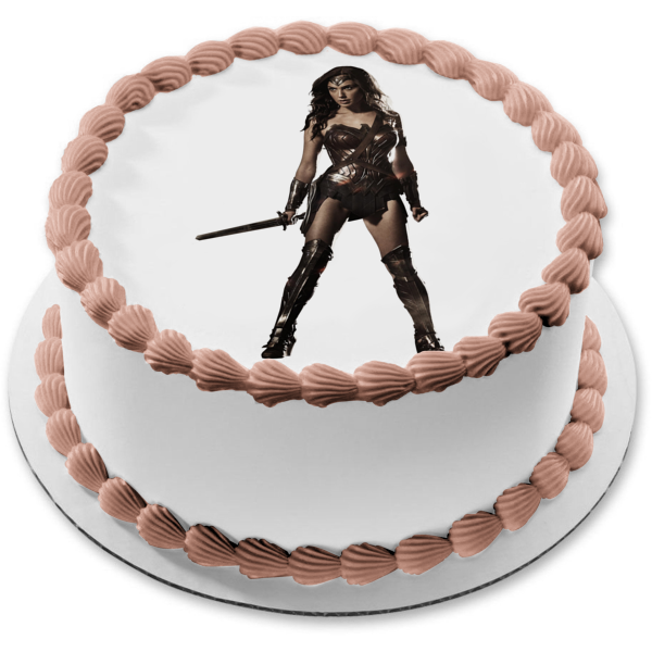 DC Comics Wonder Woman Metallic Outfit Edible Cake Topper Image ABPID09676