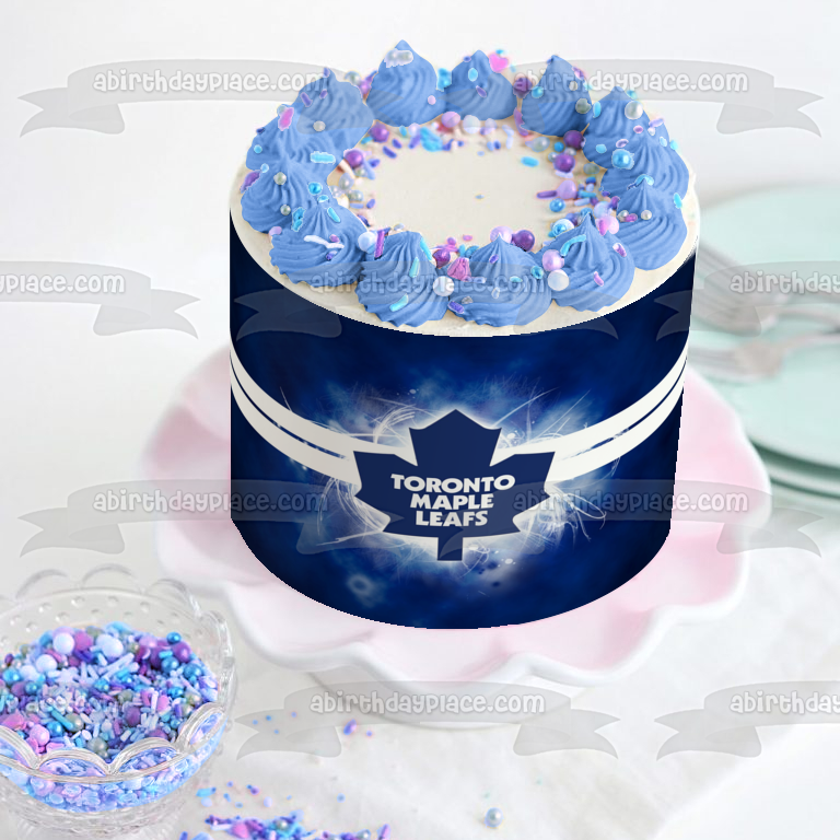 Toronto Maple Leafs Logo Equipo profesional de hockey sobre hielo Toronto Ontario Imagen comestible para tarta ABPID09176 