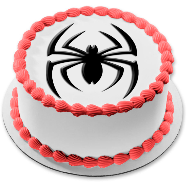 Black Spider Edible Cake Topper Image ABPID09749