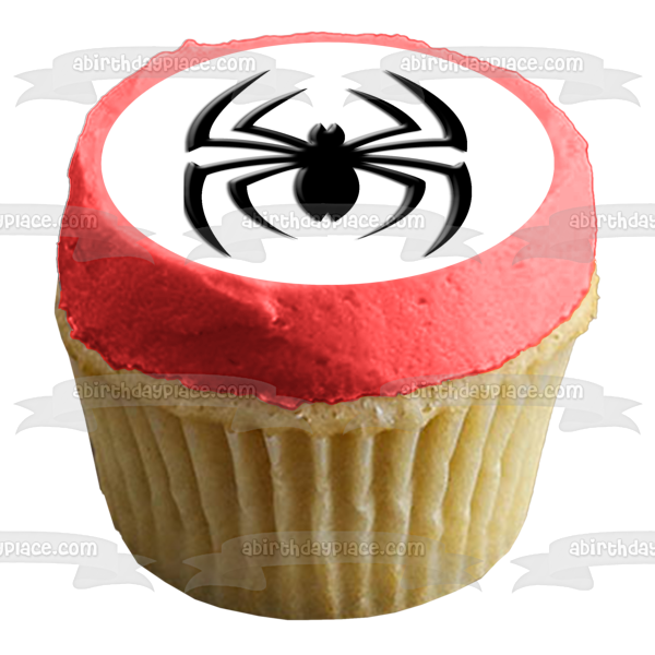 Black Spider Edible Cake Topper Image ABPID09749