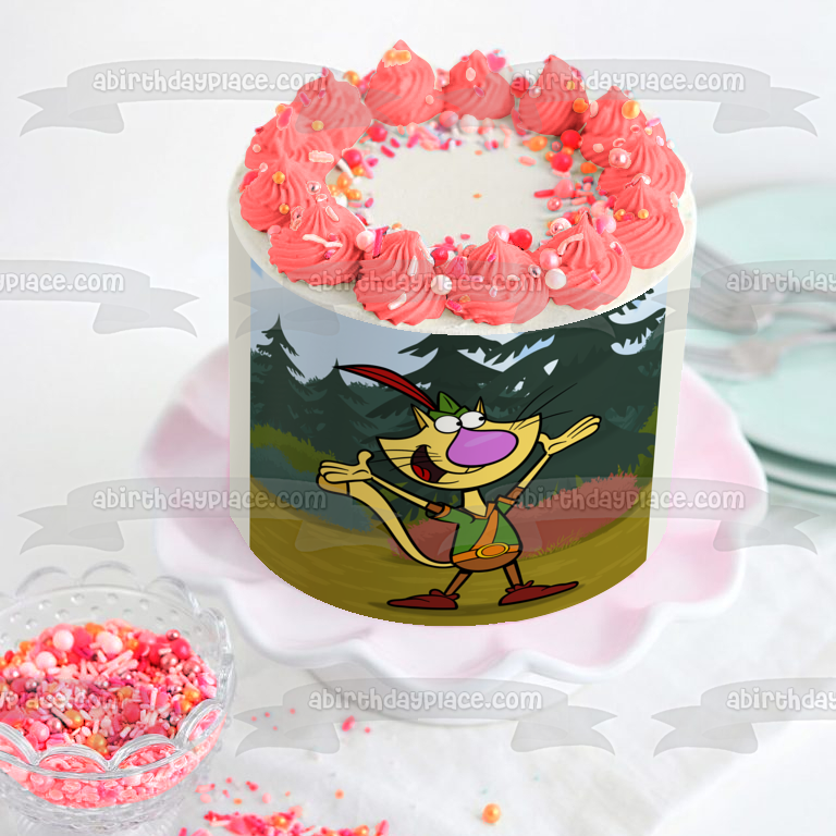 Nature Cat and Squeeks Muscles Edible Cake Topper Image ABPID09766