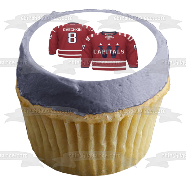 Washington Capitals Logo NHL National Hockey League Ovechkin Jersey Edible  Cake Topper Image ABPID09775