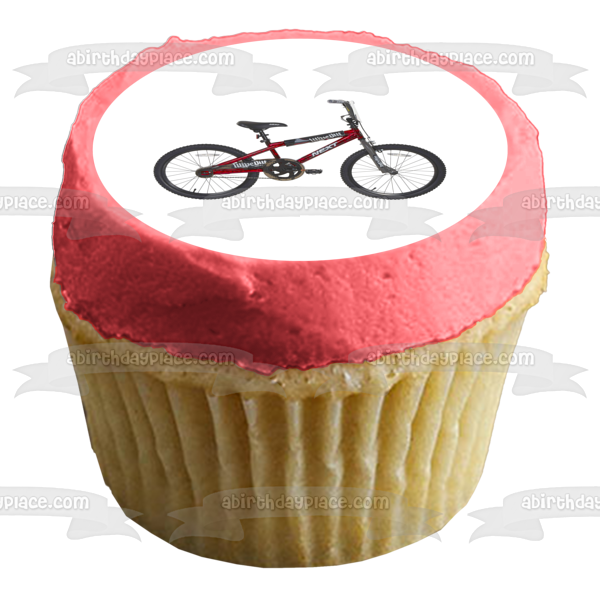 Next BMX Bike Red Wipe Out Edible Cake Topper Image ABPID09781