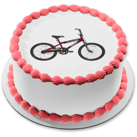 Next BMX Bike Red Wipe Out Edible Cake Topper Image ABPID09781