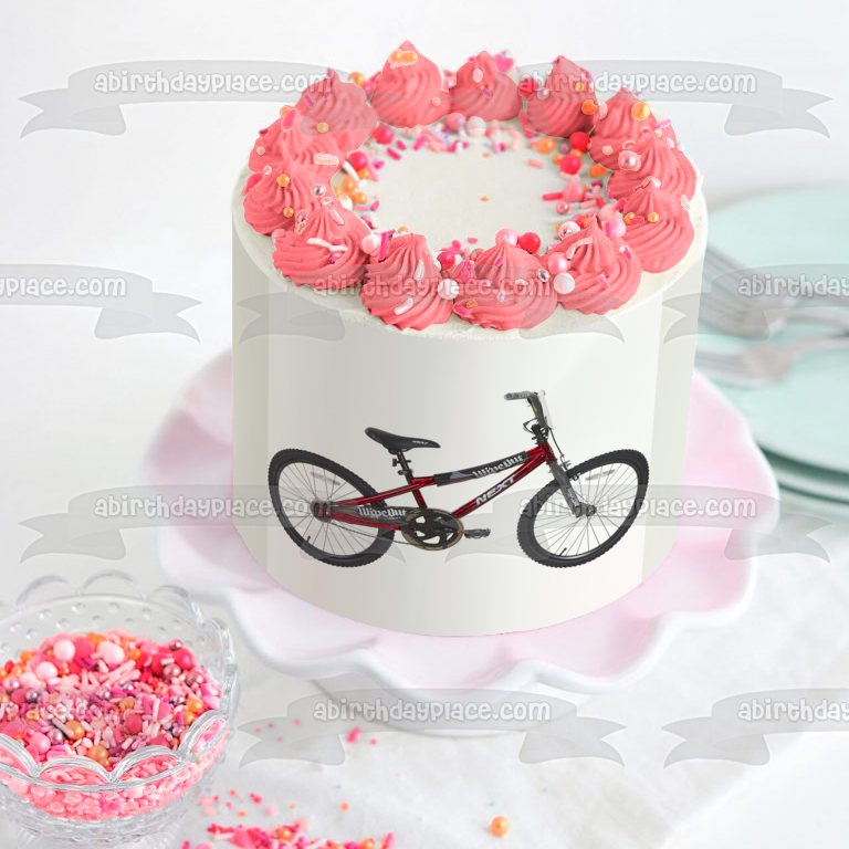 Next BMX Bike Red Wipe Out Edible Cake Topper Image ABPID09781