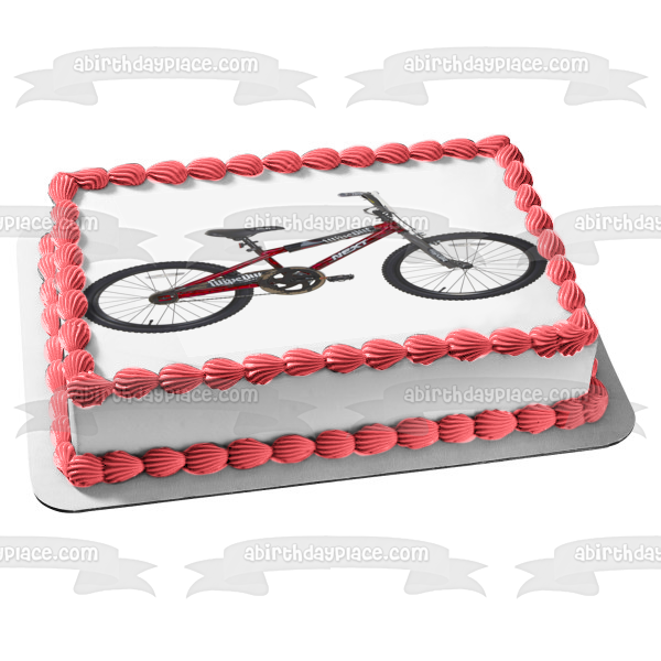 Next BMX Bike Red Wipe Out Edible Cake Topper Image ABPID09781