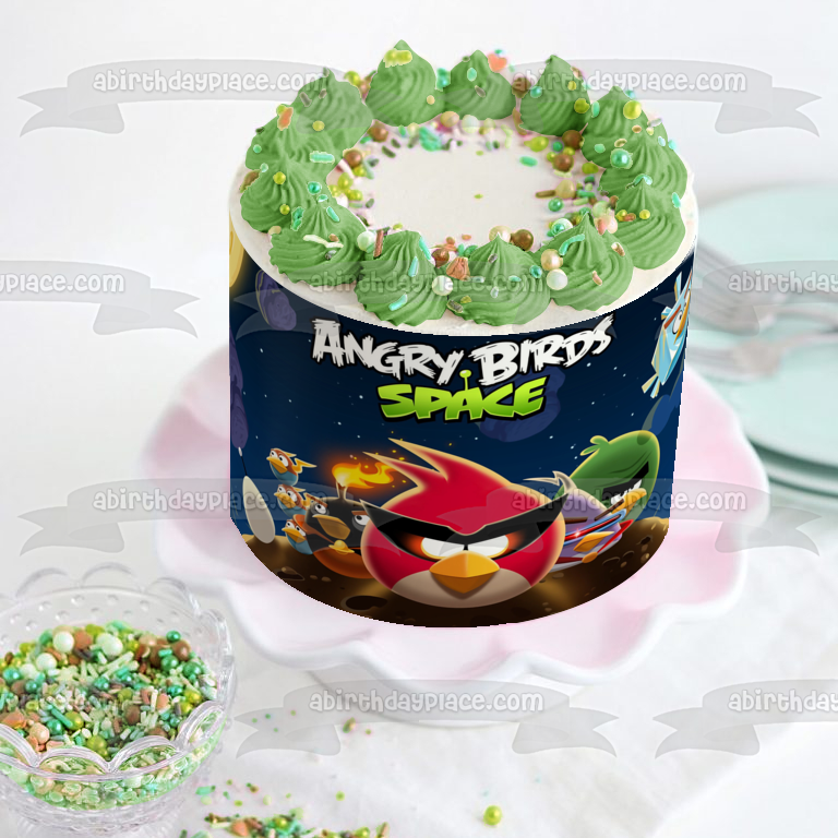 Imagen de decoración comestible para tarta de Rovio del videojuego Angry Birds Space ABPID09196 