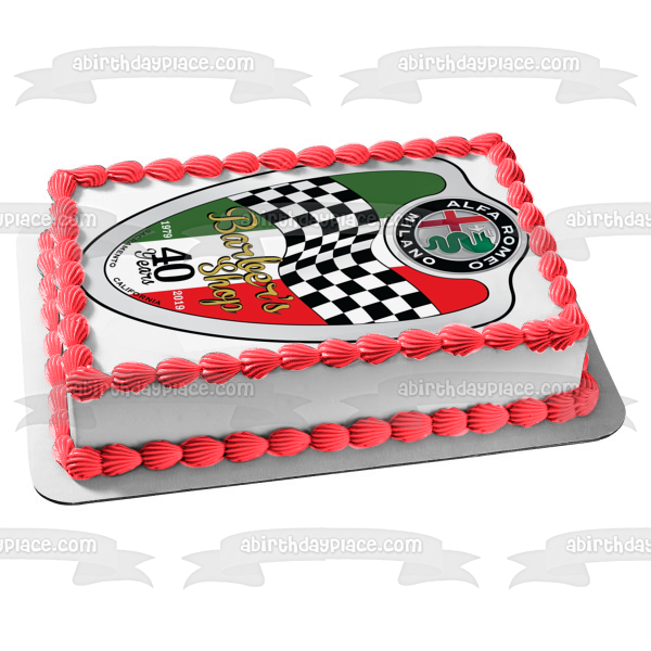 Imagen comestible para decoración de tarta con el logotipo de Alfa Romeo Automobiles ABPID09792 