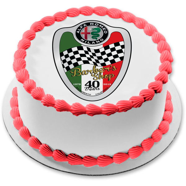 Imagen comestible para decoración de tarta con el logotipo de Alfa Romeo Automobiles ABPID09792 