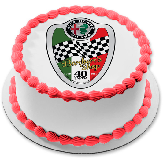 Alfa Romeo Automobiles Logo Edible Cake Topper Image ABPID09792