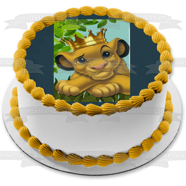 Disney The Lion King Simba Gold Crown Edible Cake Topper Image ABPID09813