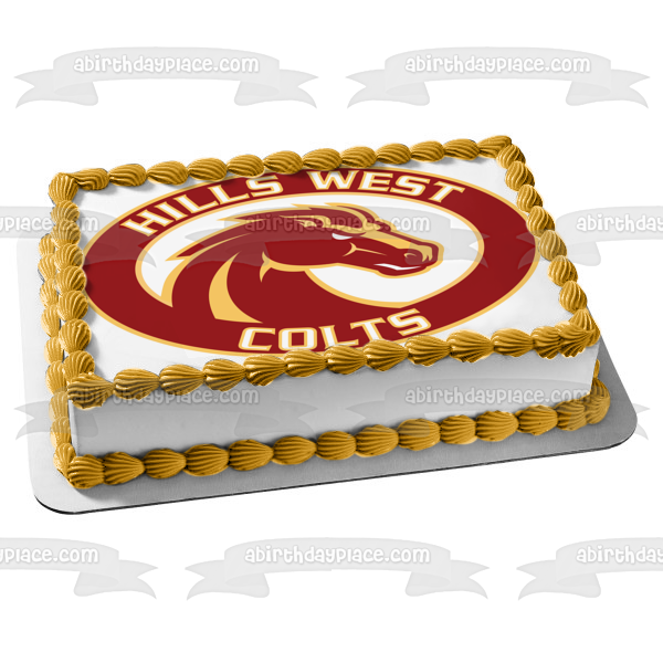 Imagen comestible para decoración de tarta con el logotipo de Half Hollow Hills West Colts ABPID09820 