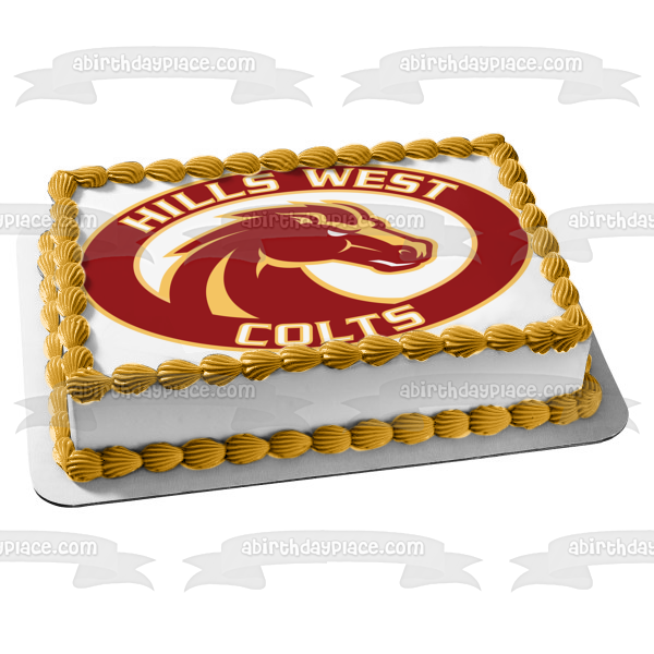 Half Hollow Hills West Colts Logo Edible Cake Topper Image ABPID09820