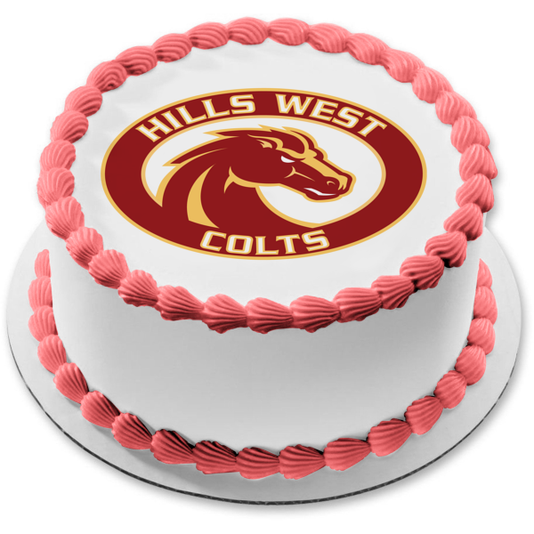 Imagen comestible para decoración de tarta con el logotipo de Half Hollow Hills West Colts ABPID09820 