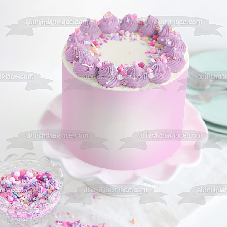 Imagen comestible para decoración de tarta con fondo rosa claro ABPID09830 