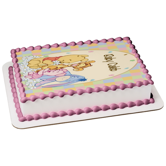 Adorno comestible para tarta de Winnie the Pooh de Disney, Baby Pooh y sus amigos, oso Pooh, Tigger, Piglet, Eeyore, imagen ABPID09205 