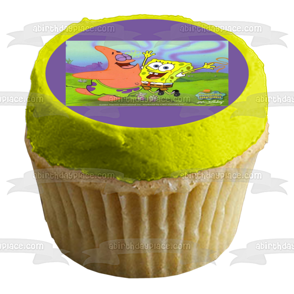 Bob Esponja Pantalones Cuadrados Bob Esponja Pantalones Cuadrados Patrick Pecho Bump Adorno comestible para tarta Imagen ABPID09211 