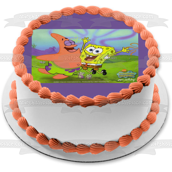 Bob Esponja Pantalones Cuadrados Bob Esponja Pantalones Cuadrados Patrick Pecho Bump Adorno comestible para tarta Imagen ABPID09211 