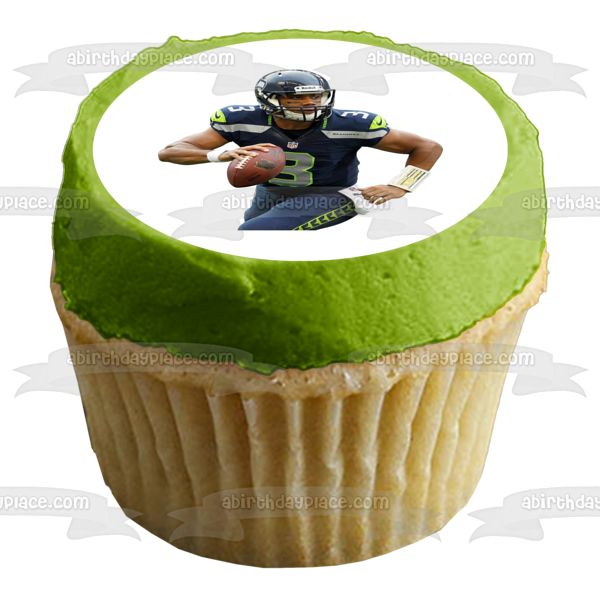 Seattle Seahawks NFL Russel Wilson - Decoración comestible para tarta de fútbol, ​​imagen ABPID09945 