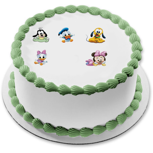 Disney Babies Goofy Plutón Pato Donald Daisy Duck Minnie Mouse Adorno comestible para tarta Imagen ABPID09998 