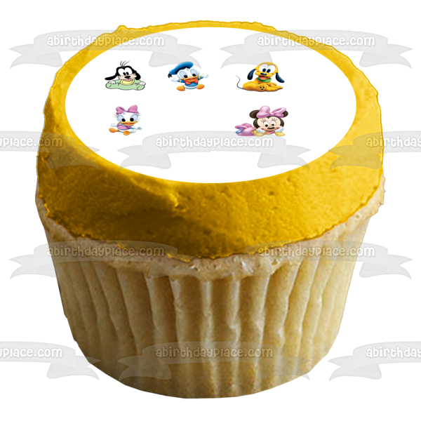 Disney Babies Goofy Plutón Pato Donald Daisy Duck Minnie Mouse Adorno comestible para tarta Imagen ABPID09998 