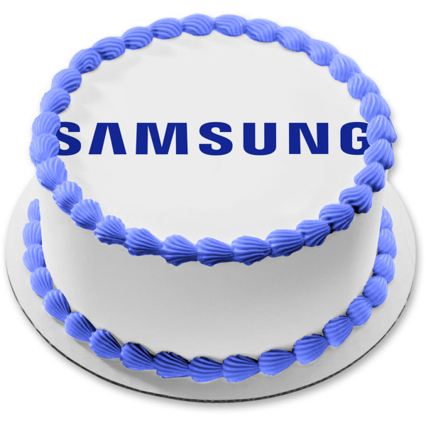 Imagen comestible para decoración de tarta con logotipo azul de Samsung ABPID10089 