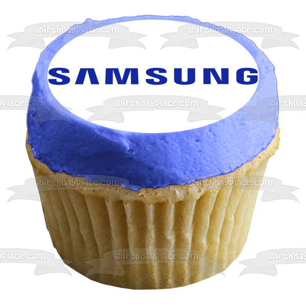 Imagen comestible para decoración de tarta con logotipo azul de Samsung ABPID10089 