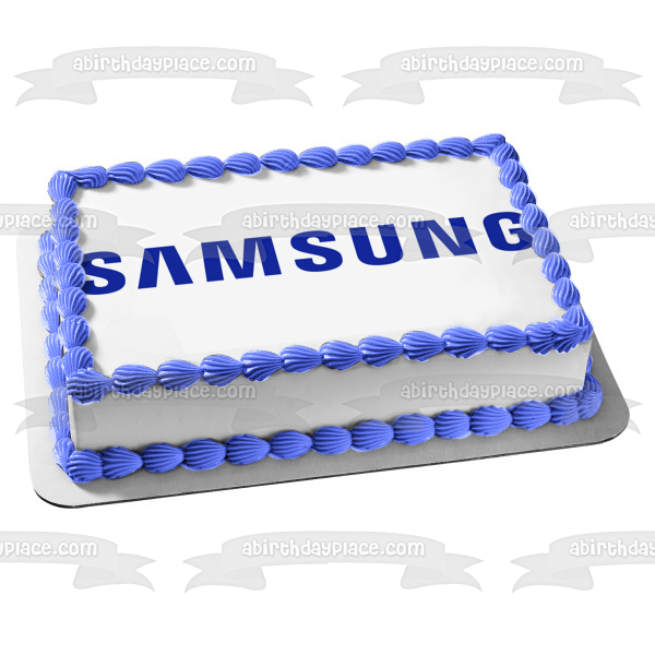 Samsung Blue Logo Edible Cake Topper Image ABPID10089