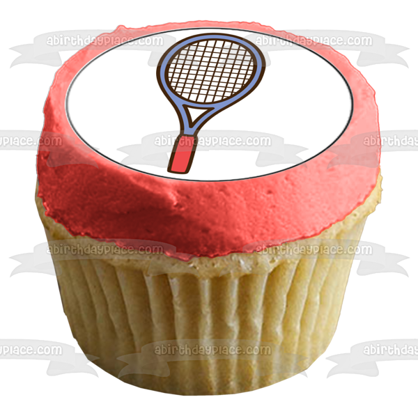 Pelota de tenis, sombrero, raqueta y botella de agua, adorno comestible para cupcakes, imágenes ABPID55574 