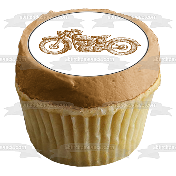 Vintage Classic Motorcycles Edible Cupcake Topper Images ABPID55585