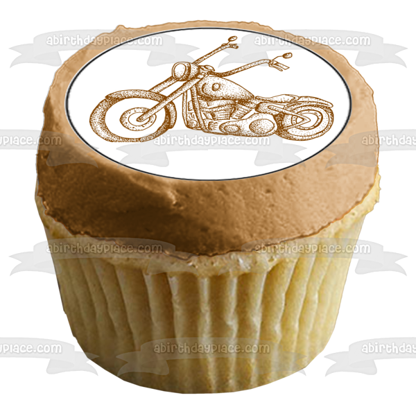 Vintage Classic Motorcycles Edible Cupcake Topper Images ABPID55585