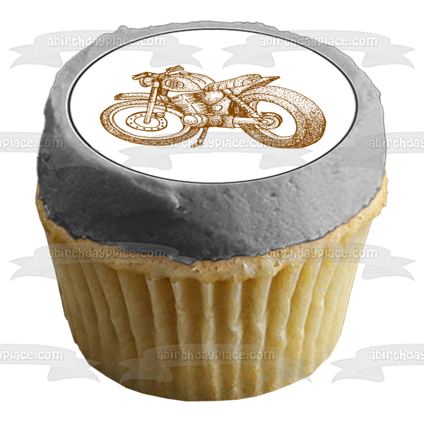 Vintage Classic Motorcycles Edible Cupcake Topper Images ABPID55585