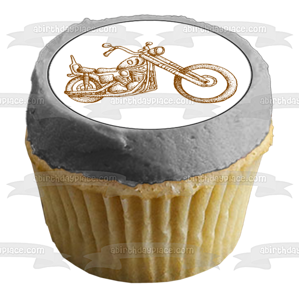 Vintage Classic Motorcycles Edible Cupcake Topper Images ABPID55585