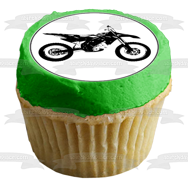 Vintage Motorcycle Silhouettes Edible Cupcake Topper Images ABPID55588