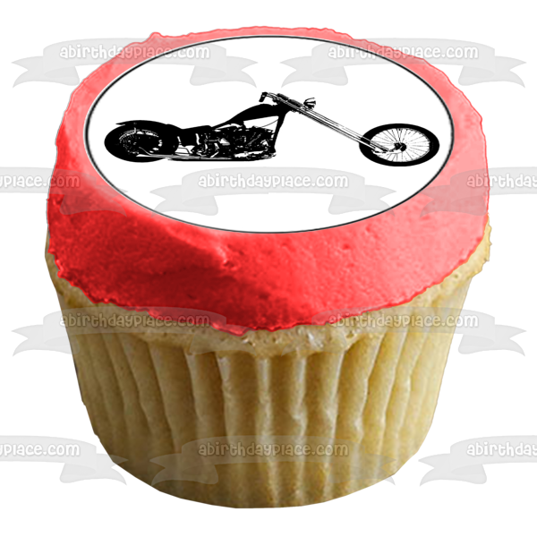 Vintage Motorcycle Silhouettes Edible Cupcake Topper Images ABPID55588