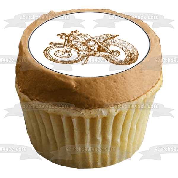 Imágenes de decoración comestible para cupcakes de motocicletas clásicas vintage ABPID55586 