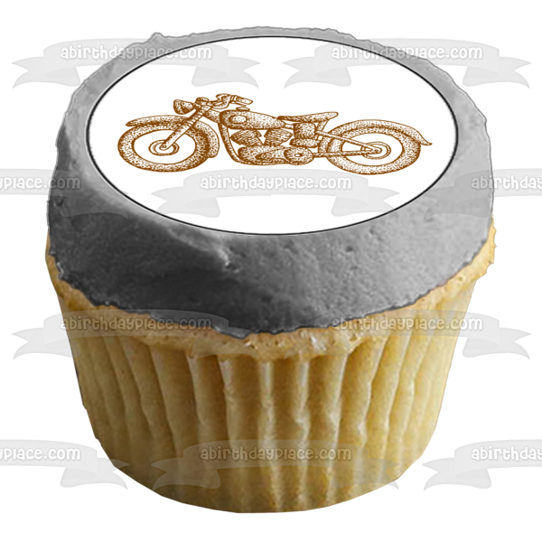 Imágenes de decoración comestible para cupcakes de motocicletas clásicas vintage ABPID55586 