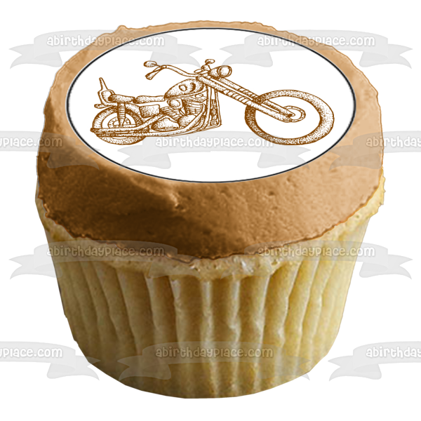 Imágenes de decoración comestible para cupcakes de motocicletas clásicas vintage ABPID55586 