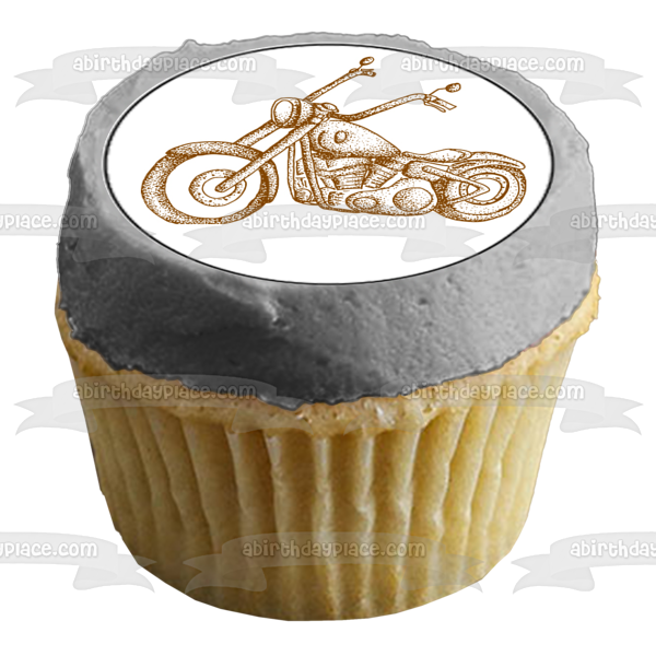 Imágenes de decoración comestible para cupcakes de motocicletas clásicas vintage ABPID55586 