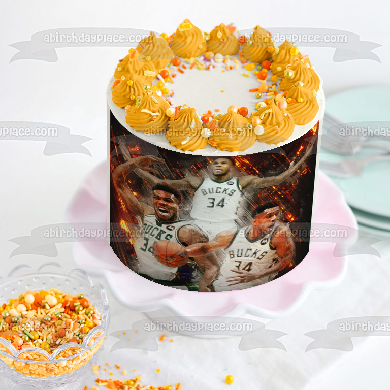 Imagen comestible para tarta con collage de agradecimiento al jugador de baloncesto profesional ABPID55591 