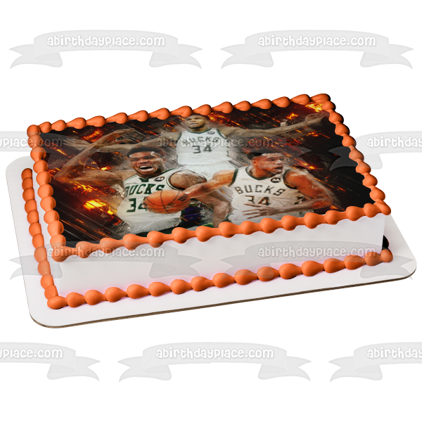 Imagen comestible para tarta con collage de agradecimiento al jugador de baloncesto profesional ABPID55591 