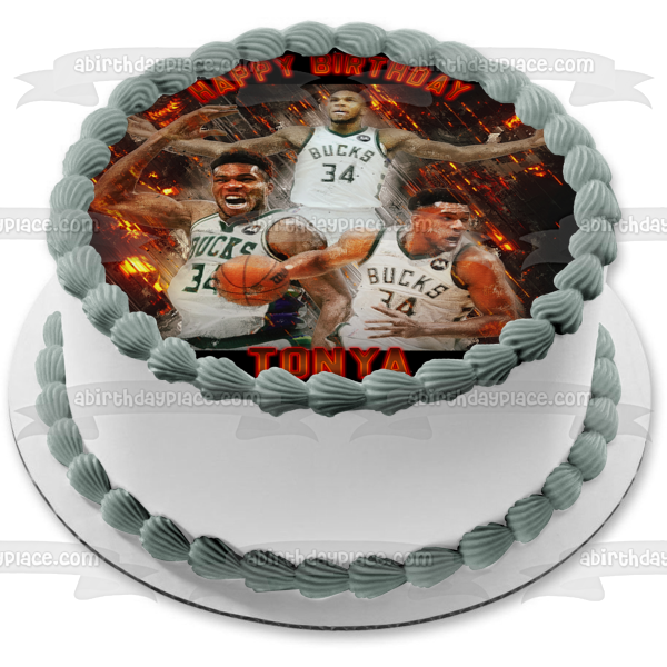 Imagen comestible para tarta con collage de agradecimiento al jugador de baloncesto profesional ABPID55591 