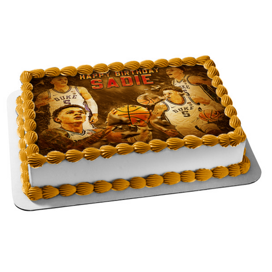 A College Basketball Player for  Duke Basketball Appreciation Collage Edible Cake Topper Image ABPID55592