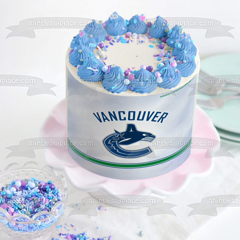 Vancouver Canucks Logo Deportes Equipo profesional de hockey sobre hielo Vancouver Columbia Británica División del Pacífico Conferencia Oeste Liga Nacional de Hockey NHL Imagen comestible para tarta ABPID09275 