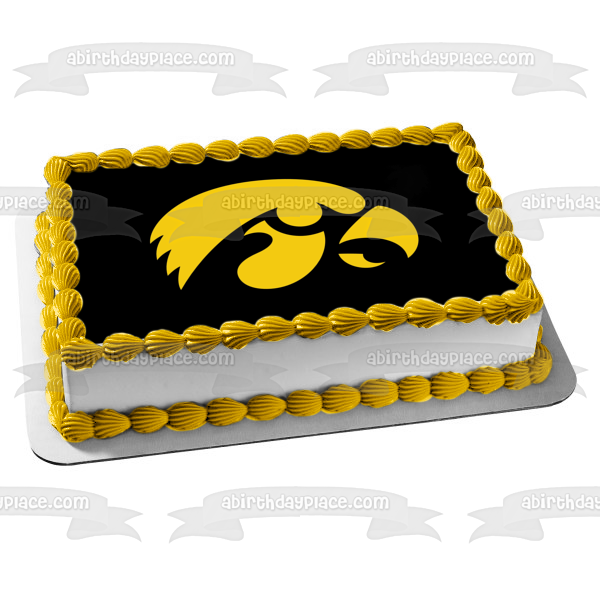 Iowa Hawkeyes Logo NCAA Edible Cake Topper Image ABPID10286