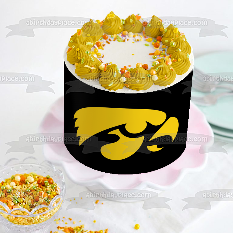 Iowa Hawkeyes Logo NCAA Edible Cake Topper Image ABPID10286