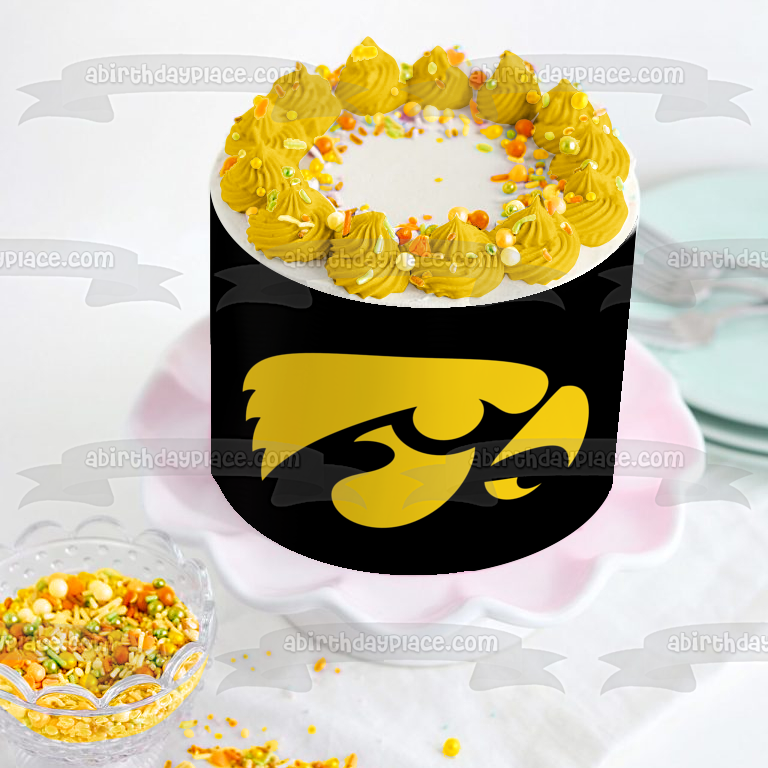 Iowa Hawkeyes Logo NCAA Edible Cake Topper Image ABPID10286